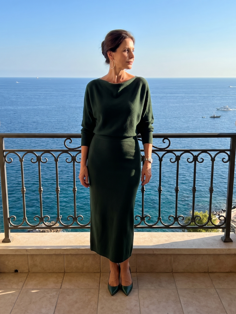 Benedita | Vestido Midi com Decote Drapeado