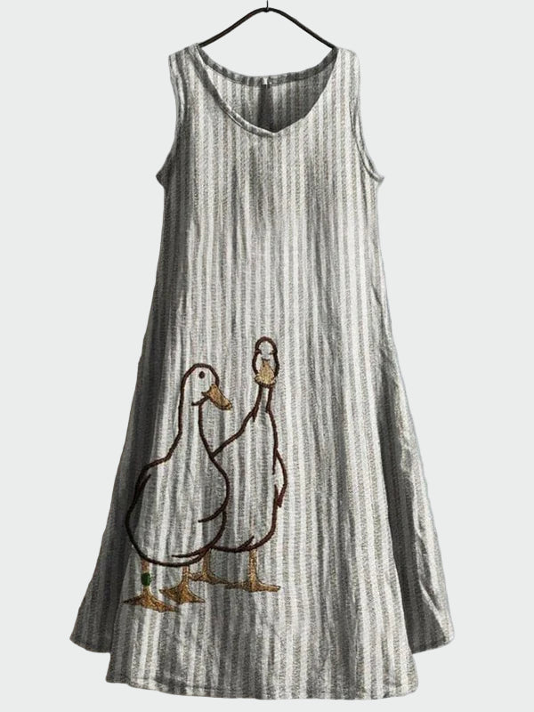 Vestido com casal de patinhos