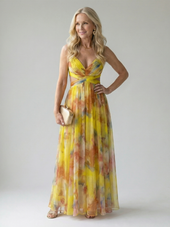 Lídia | Vestido Comprido Traçado Fluido