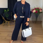 Teresa | Conjunto 3 Peças com Casaco de Malha Comprido, Top e Calça