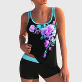 Flor – Tankini florido com calções, efeito ventre plano