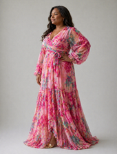 Isabel | Vestido Traçado Floral Fluido