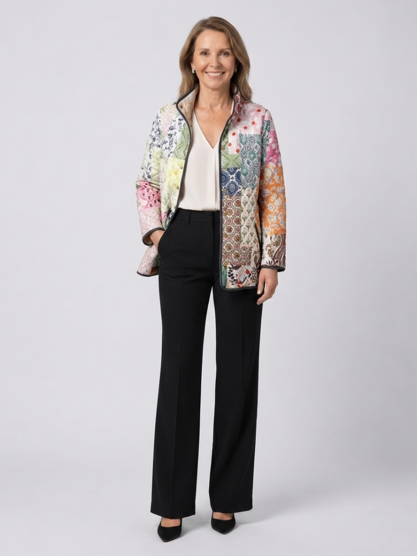 Florbela | Casaco Acolchoado Patchwork Boémio
