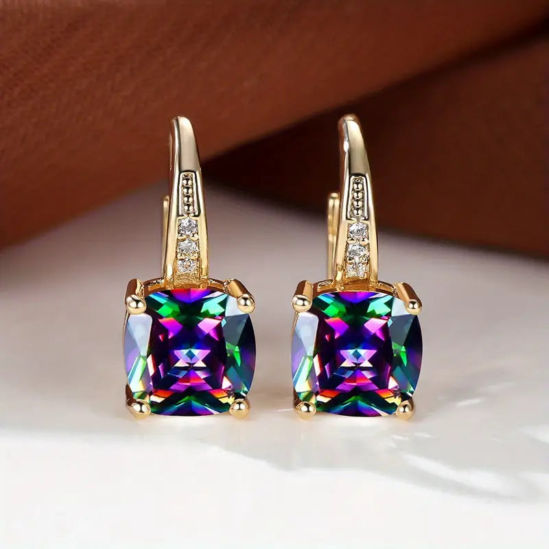 Kreis-Ohrringe Mystic Stone | Gold
