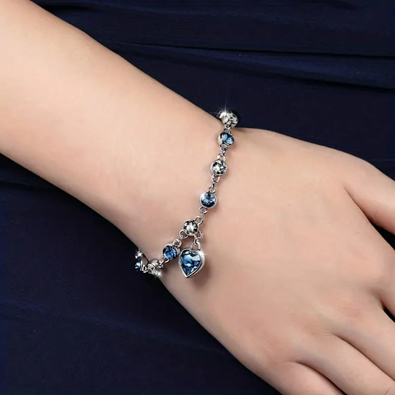 Ocean Heart Glow Armband | Weißgold