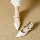 Luciana | Sapatos de Salto com Tira de Pérolas