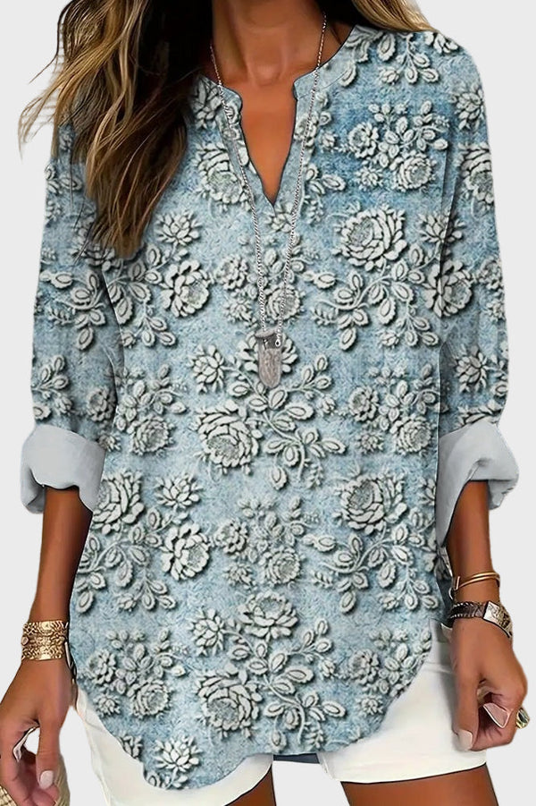 Blusa Flor do Crepúsculo Azul