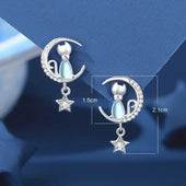 Noémia | Brincos Gato na Lua com Estrela