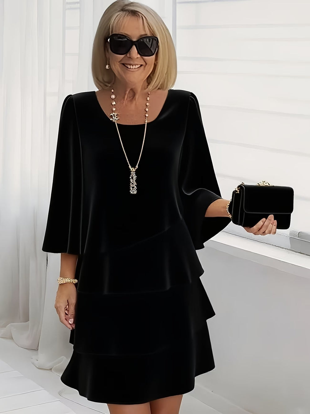 Catarina | Vestido Elegante com Folhos