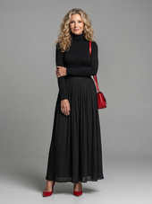 Diana | Vestido Midi de Gola Alta e Manga Comprida