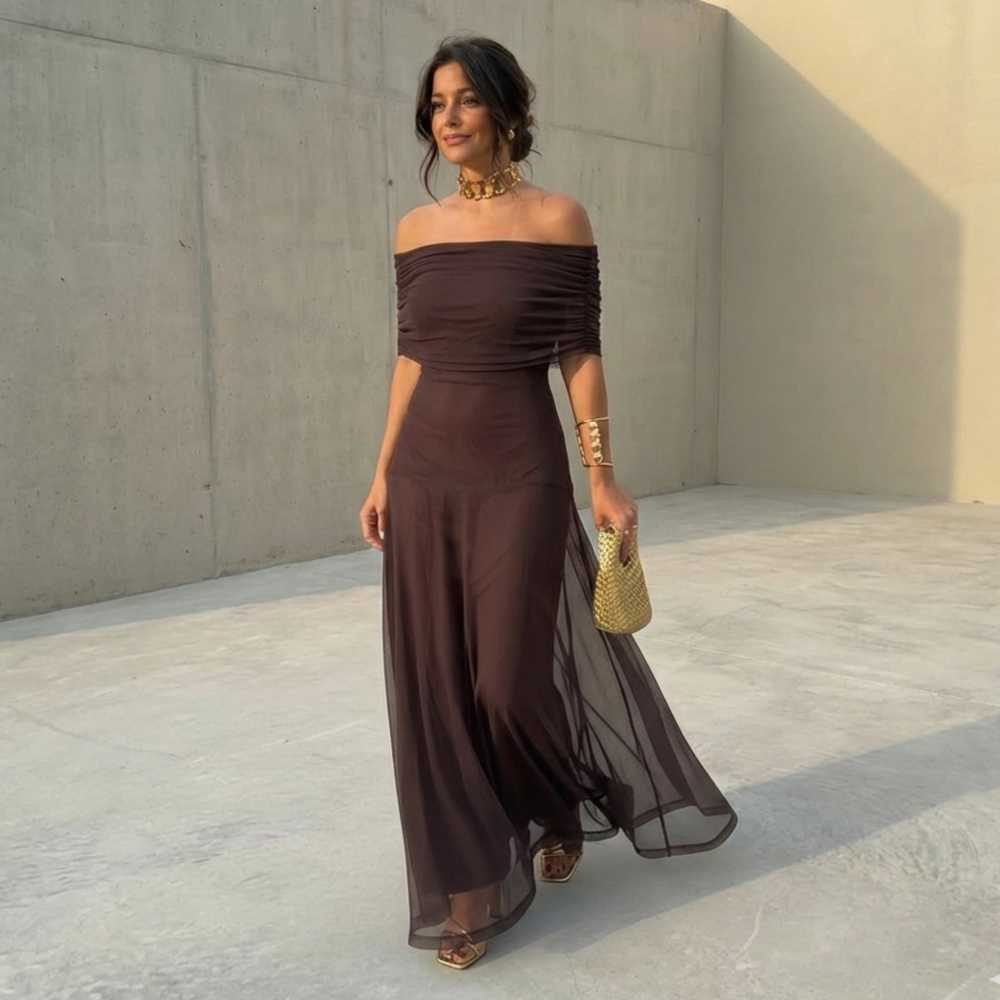 Inês - Vestido largo fluido com design elegante