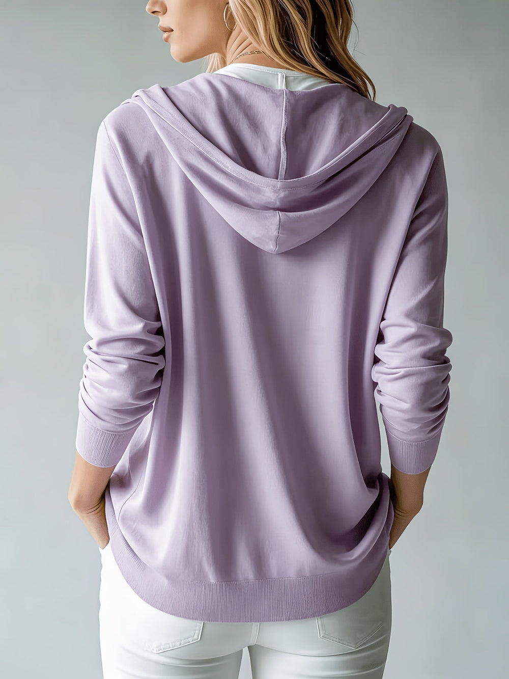 Lidia | Jopica s kapuco in gumbi – lila