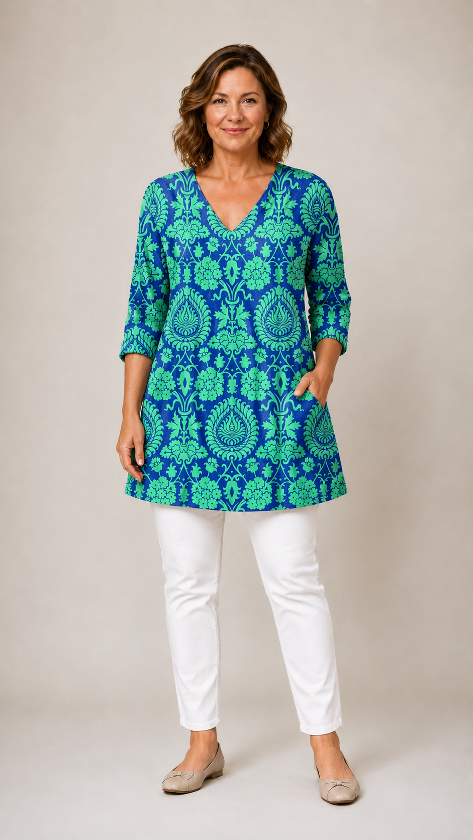 MARLEE | Dolga bluza z V-izrezom