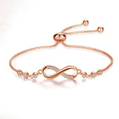 Verstellbares Unendlichkeits-Armband aus Silber