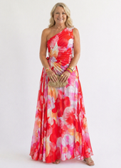 Vitória | Vestido Comprido Plissado de Um Ombro