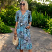Íris – Vestido fluido leve com efeito lisonjeiro