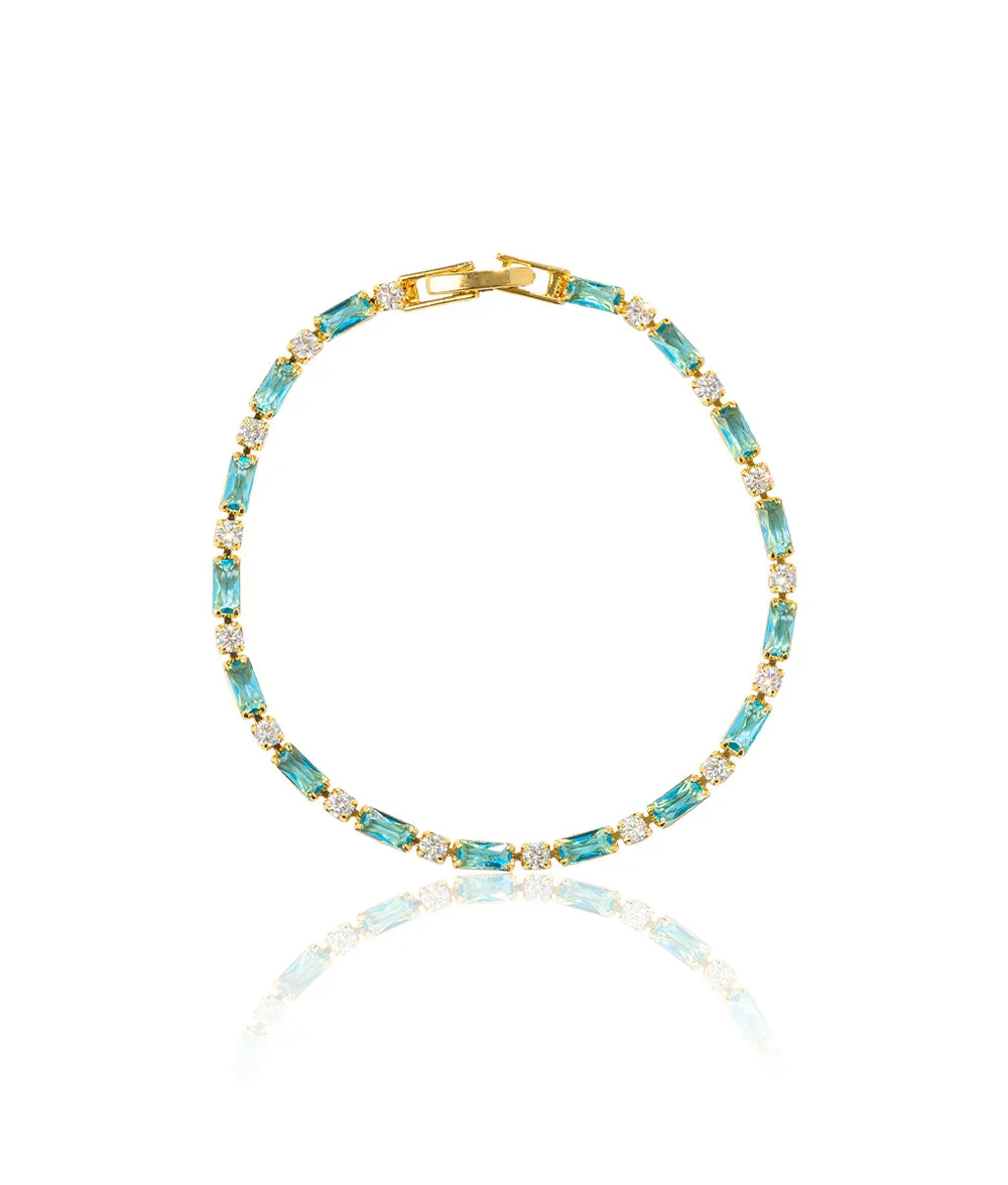 Armband mit natürlichem Türkisstein | Gold