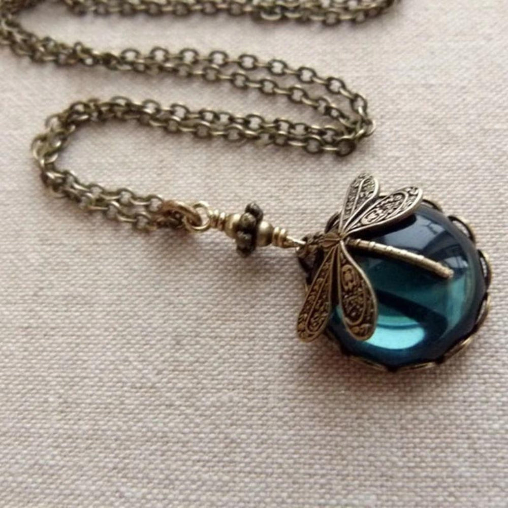 Dora | Colar Libélula Vintage Azul
