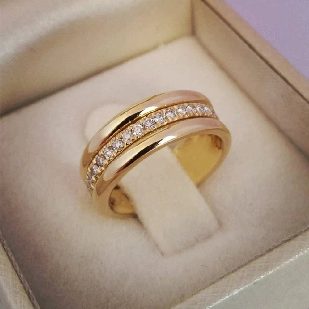 Vintage-Doppelring mit Zirkonia-Einfügungen