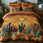 Conjunto de Cama 3 Peças Nascer do Sol entre Cactos