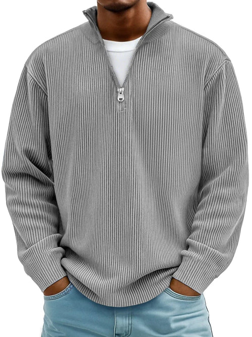 Tomás | Camisola canelada com meio fecho