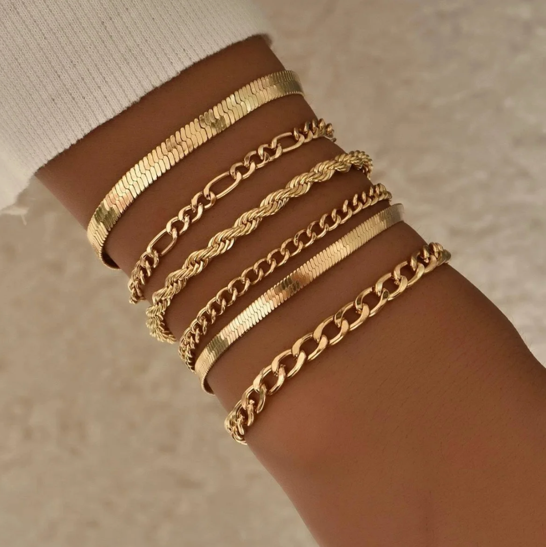 Clementina | Conjunto de Pulseiras Douradas