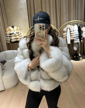 RIHANNA | Kratka premium jakna iz pravega lisičjega krzna