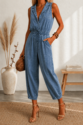 Maria Douro - Macacão de Alças de Denim