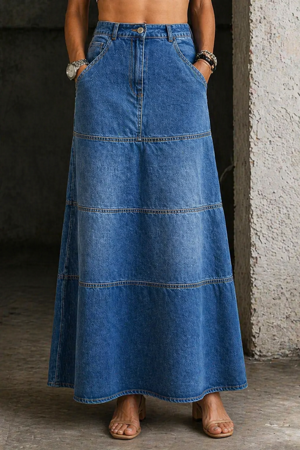 Maria - Saia de Jeans de Comprimento Médio