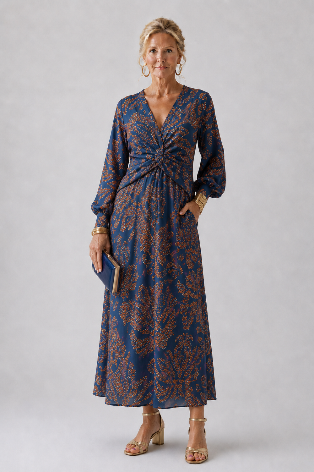 Íris | Vestido Midi com Torção na Cintura