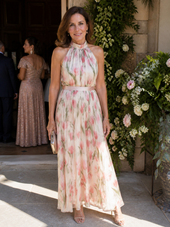 Juliana | Vestido Midi Floral com Decote Halter