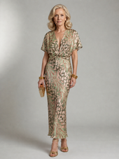 Marta | Vestido Midi Estampado com Torção na Cintura