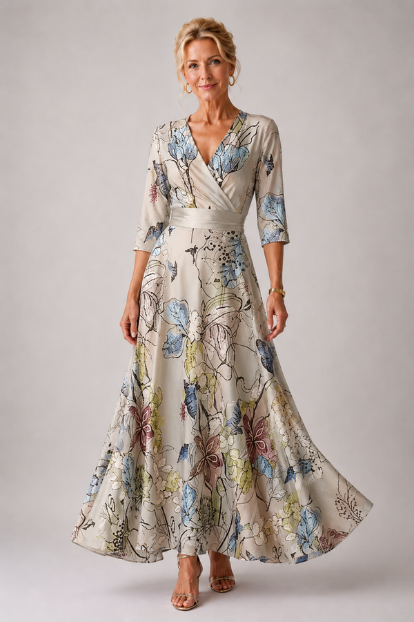 Melânia | Vestido Comprido com Estampado Floral