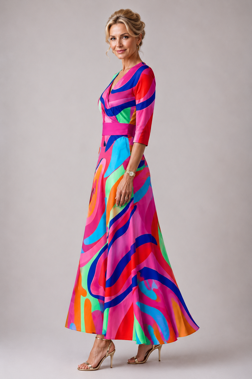 Flávia | Vestido Comprido Fluido com Decote em V