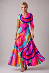 Flávia | Vestido Comprido Fluido com Decote em V