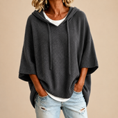 Ottavia | Camisola Poncho de Malha com Capuz