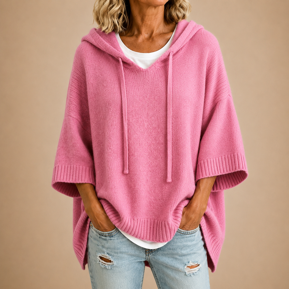 Ottavia | Camisola Poncho de Malha com Capuz