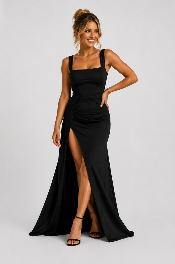 Vitória - Vestido Maxi Formal Elegante Com Costas Abertas