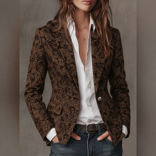 Isabel | Blazer Ajustado em Jacquard Paisley