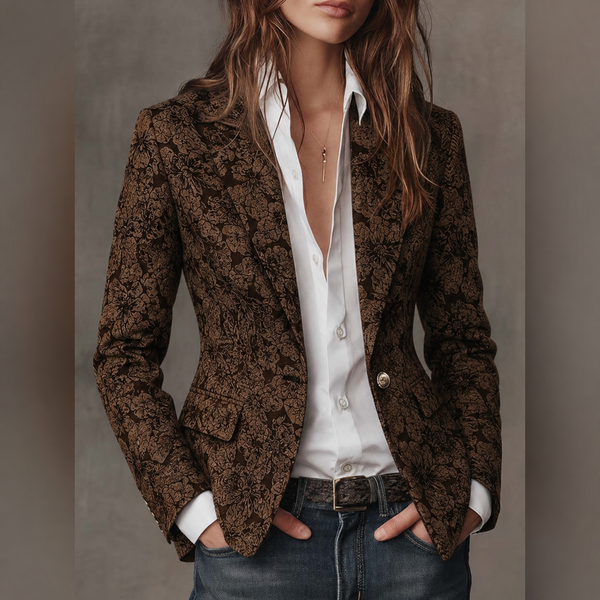 Isabel | Blazer Ajustado em Jacquard Paisley