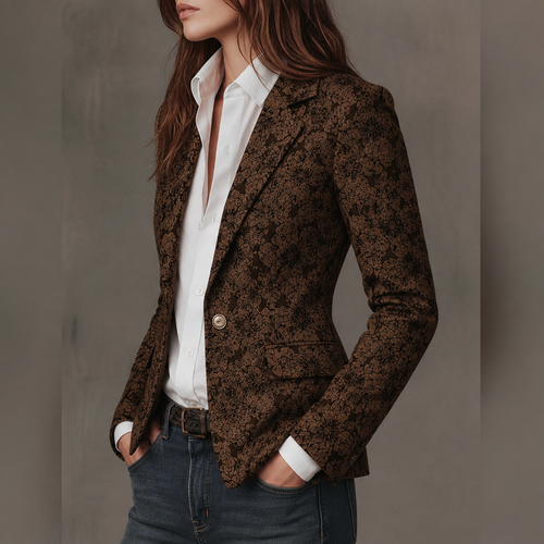 Isabel | Blazer Ajustado em Jacquard Paisley