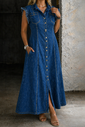 Leonor - Vestido de Ganga Tamanhos Grandes
