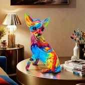 Chihuahua Colorido | Candeeiro de Mesa em Resina