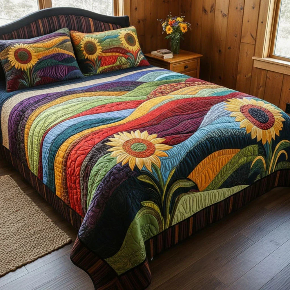 Conjunto de Cama 3 Peças Girassóis do Campo