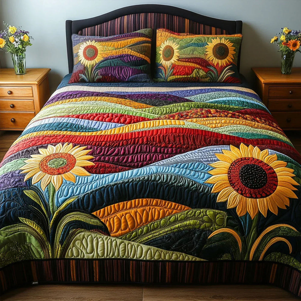 Conjunto de Cama 3 Peças Girassóis do Campo