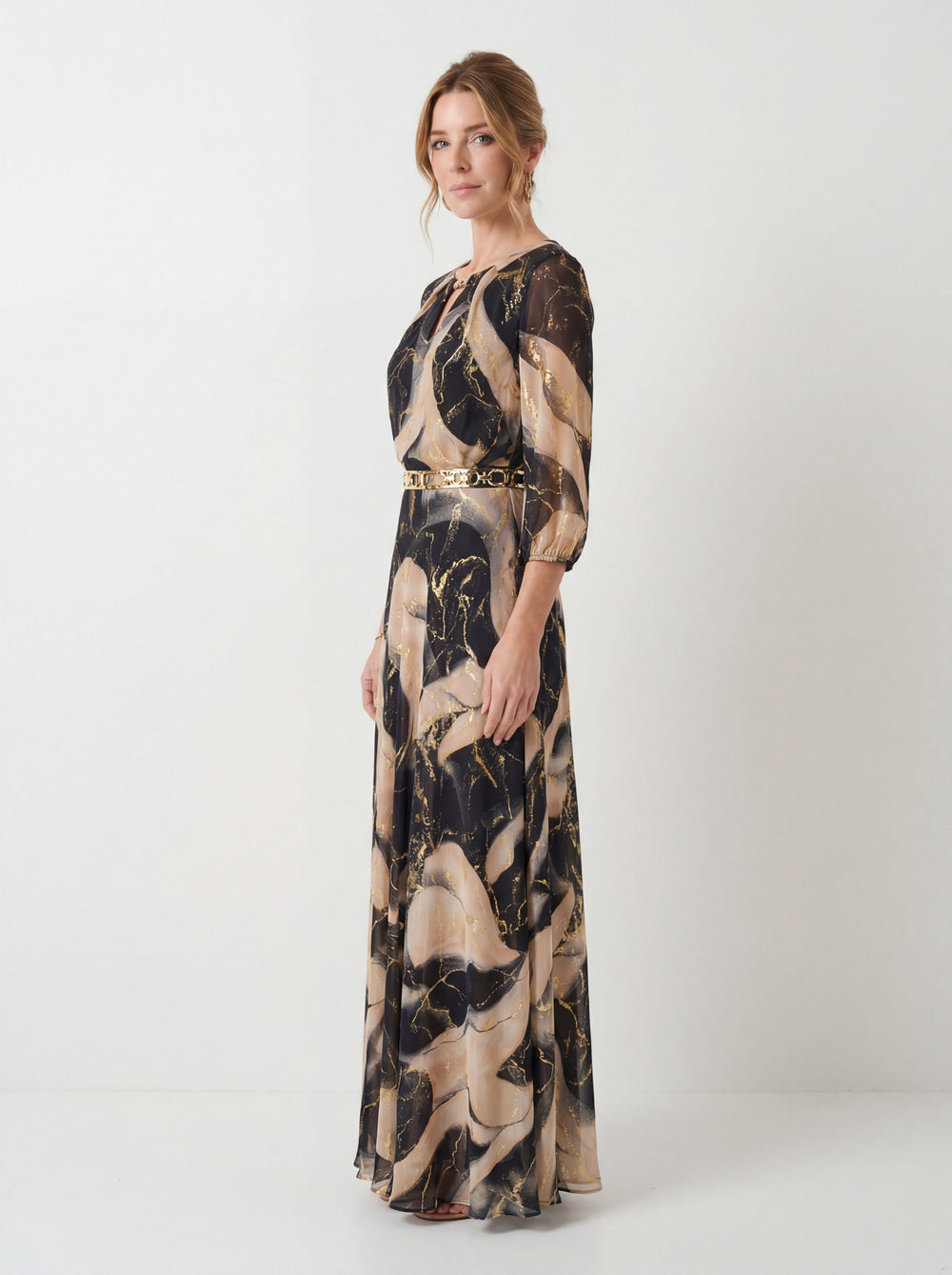 Joana - Vestido de Gasa Estampado