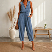 Maria Douro - Macacão de Alças de Denim