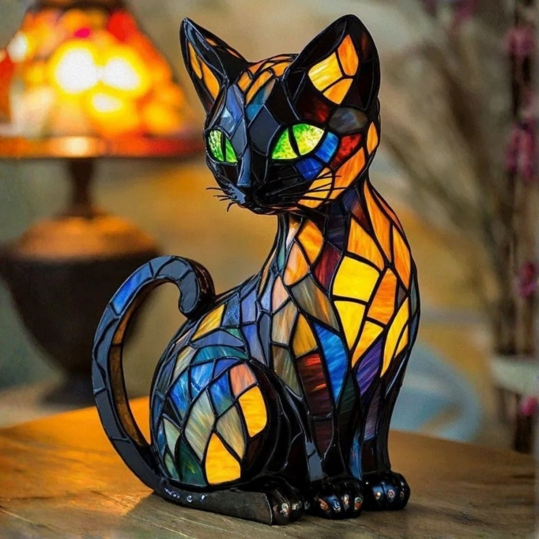 Beatriz | Candeeiro Gato Místico em Vitral