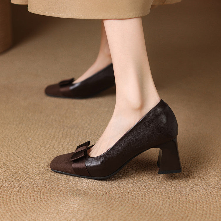 Rafaela | Sapatos de Salto Largo com Laço