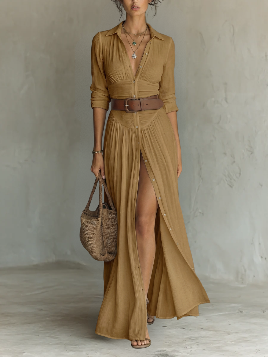 Maria - Vestido maxi de linho